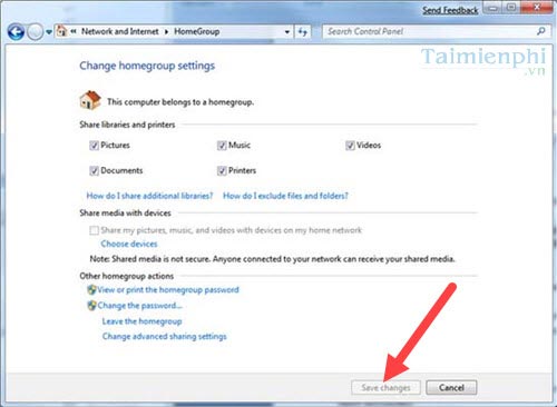 Picture 8 of Connecting to the HomeGroup network, the home network in Windows 7.