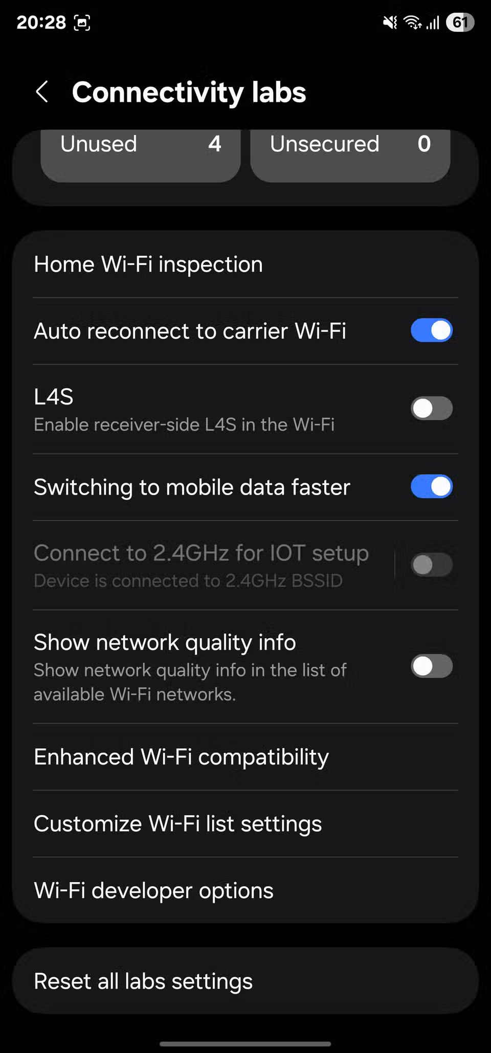 Connectivity labs secret menu makes Samsung phone's Wi-Fi connection much more reliable Picture 7