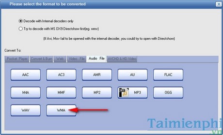 Picture 2 of Convert audio to WMA using Total Video Converter
