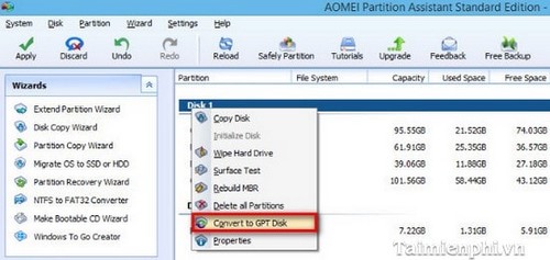 Picture 3 of Convert MBR to GPT on your hard drive without losing data using Aomei Partition Assistant.