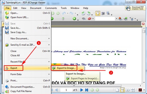 Picture 3 of Convert PDF files to images using PDF-Xchange Viewer on your computer.