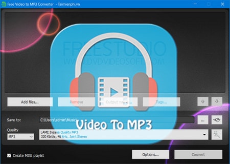 Picture 1 of Convert video to MP3 or WAV audio using Free Video to MP3 Converter