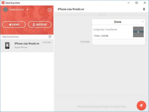 Picture 6 of Copy photos, music, and movies to your iPhone using Send Anywhere without iTunes or iTools.