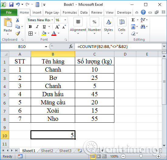Picture 9 of COUNTIF function: Conditional counting in Excel