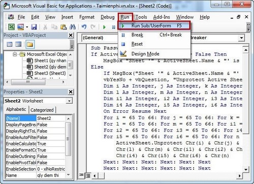 Crack Excel password, remove Sheet password in Excel file Picture 5