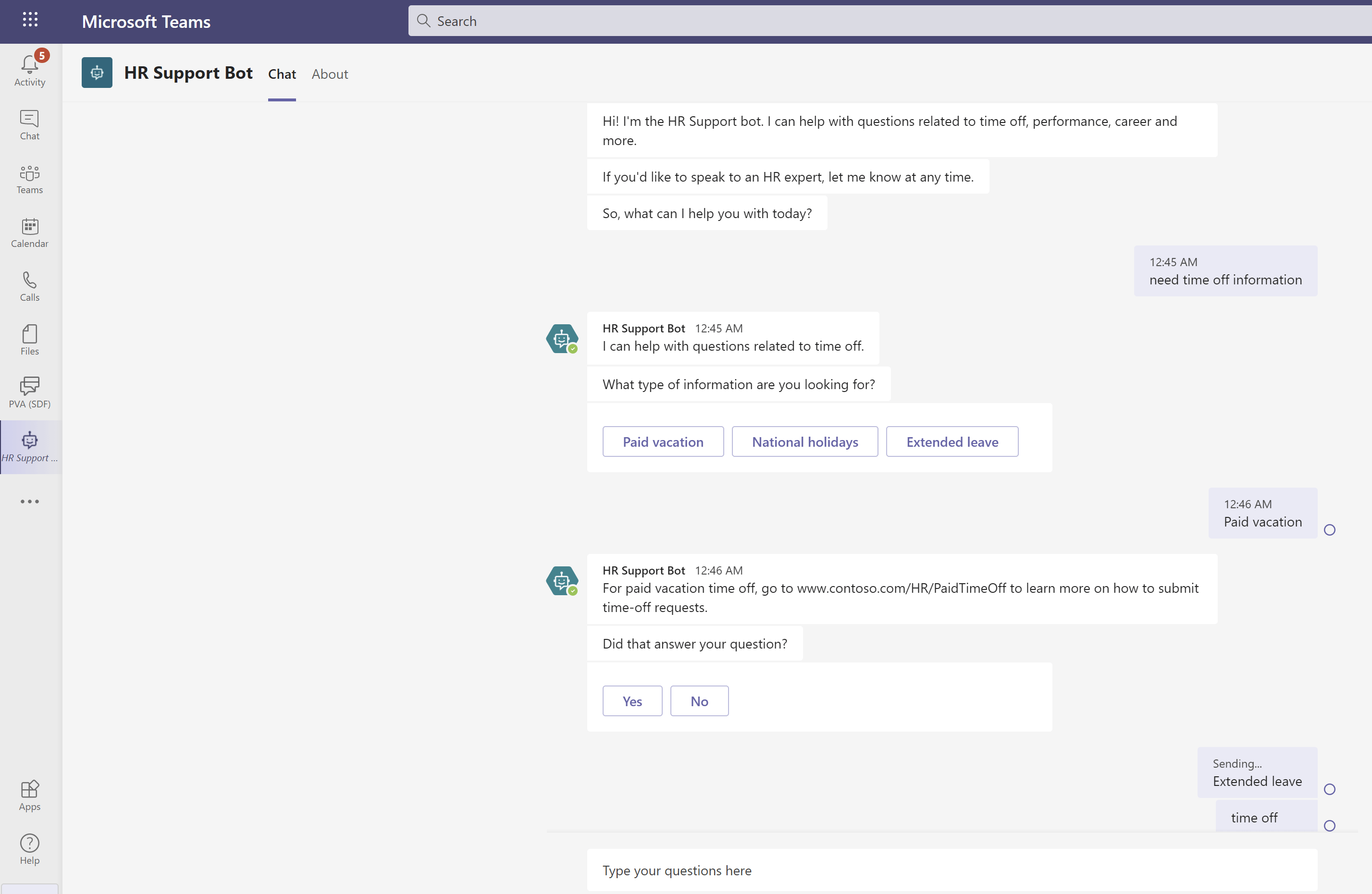 Picture 5 of Create a basic agent and publish it to Microsoft Teams.
