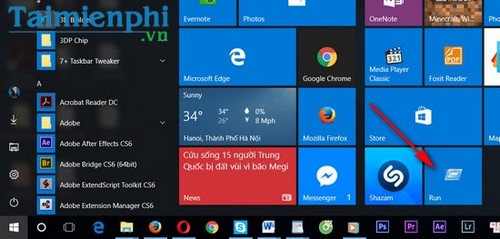 Picture 12 of Create a shortcut for the Run command, pin the Run command to the Taskbar and Start Menu on Windows 10.