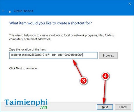 Picture 3 of Create a shortcut for the Run command, pin the Run command to the Taskbar and Start Menu on Windows 10.