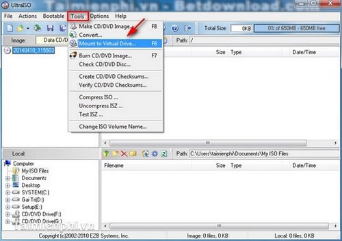 Picture 3 of Create a virtual drive using UltraISO on your computer.