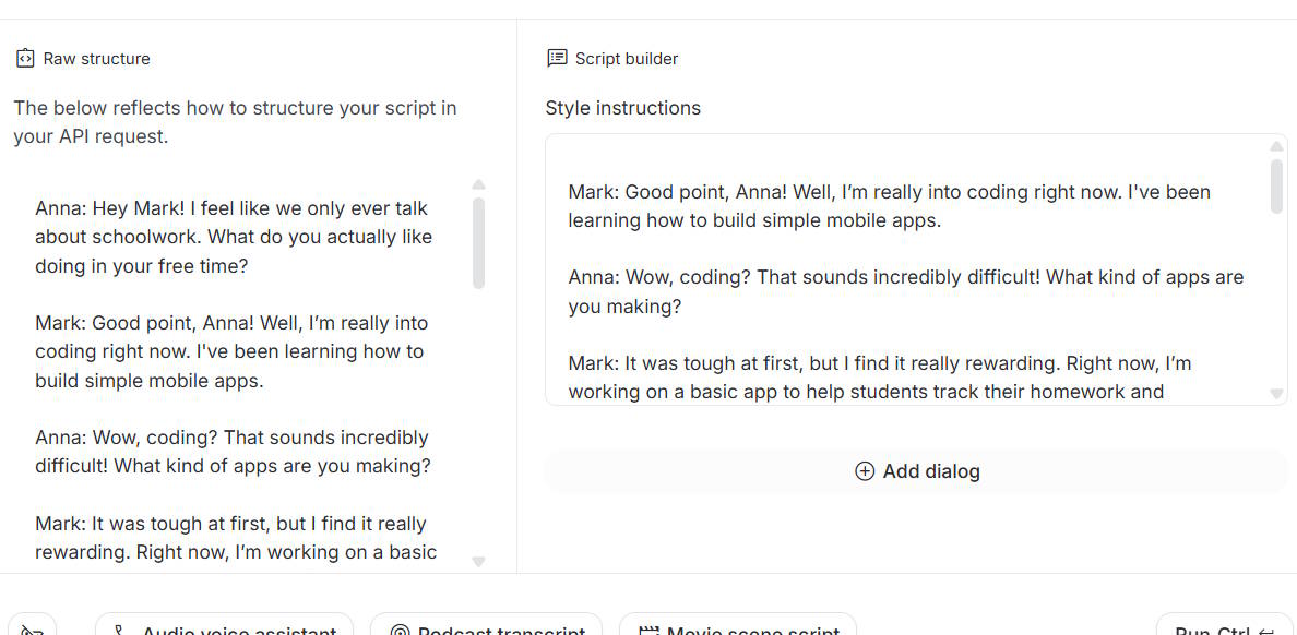 Create English listening practice conversations using Google AI Studio Picture 5