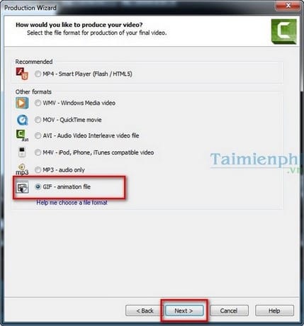 Picture 5 of Create GIF animations from videos using Camtasia Studio