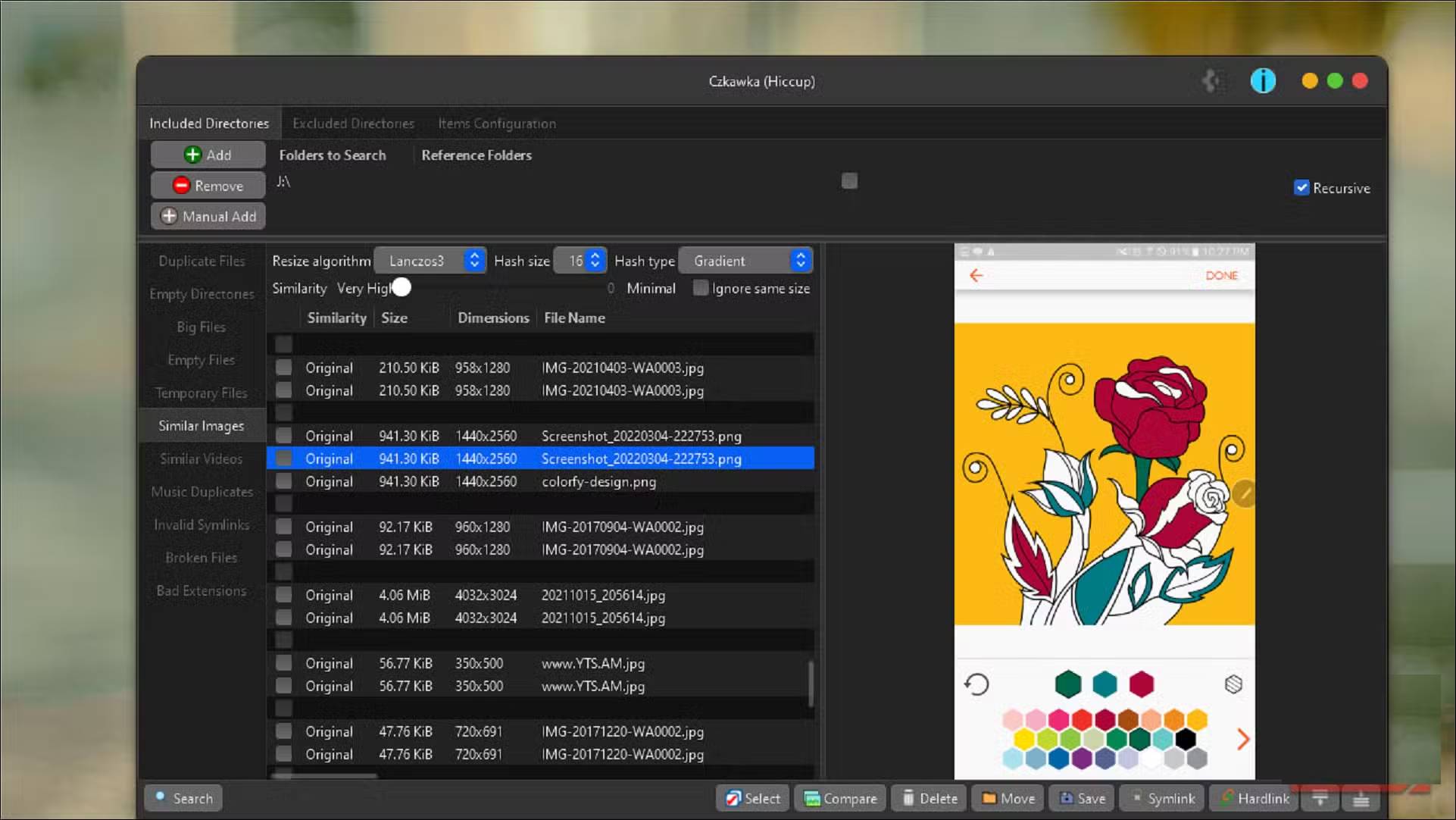 Czkawka - An open-source application that helps remove duplicate data. Picture 4