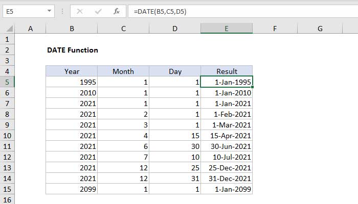 DATE Function: Converts numbers to a valid date format Picture 1