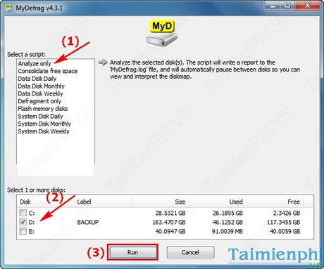 Picture 2 of Defragment your computer's hard drive using Mydefrag