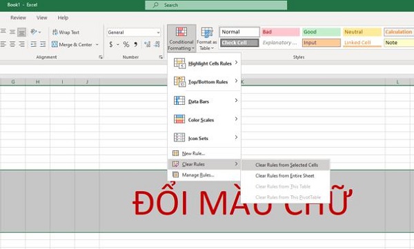 Detailed causes of the error of not being able to change the font color in Excel Picture 7