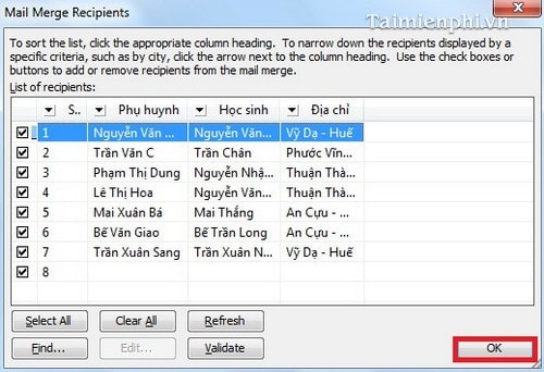 Detailed instructions for mail merge in Word 2010, 2013, 2016 Picture 21