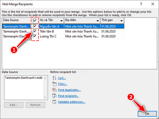 Detailed instructions for mail merge in Word 2010, 2013, 2016 Picture 9