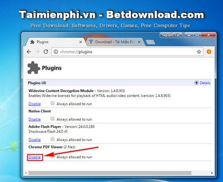 Picture 2 of Disable PDF reader functionality on Google Chrome.