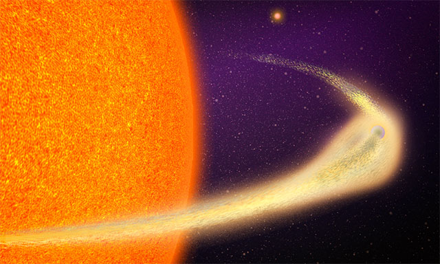 A planet is discovered breaking up, creating a giant 'fire tail' like a comet Picture 1