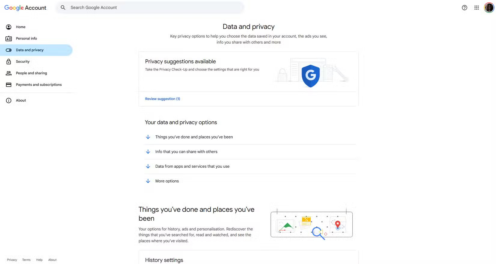 Did you know your Google account has a built-in privacy dashboard? Picture 1