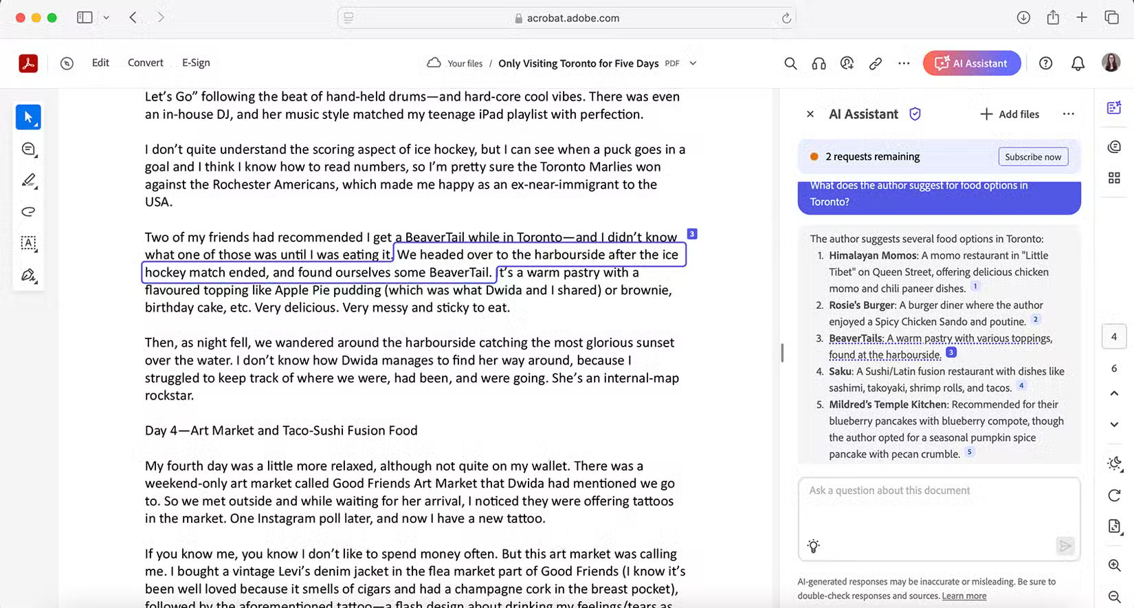 Does Adobe Acrobat AI Assistant or Dropbox Dash offer a better AI helper for documents? Picture 5
