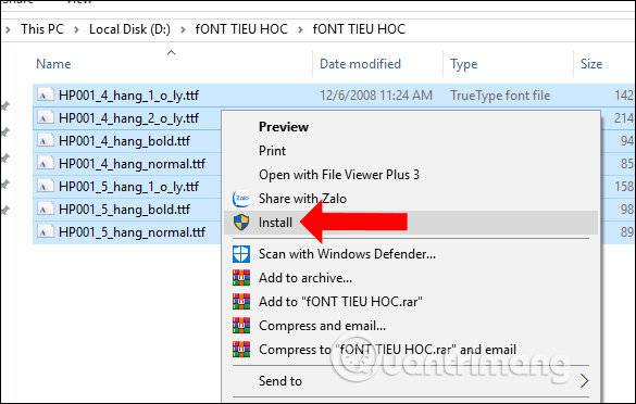 Picture 2 of Download elementary school fonts, Vietnamese handwriting fonts, and install them on your computer.