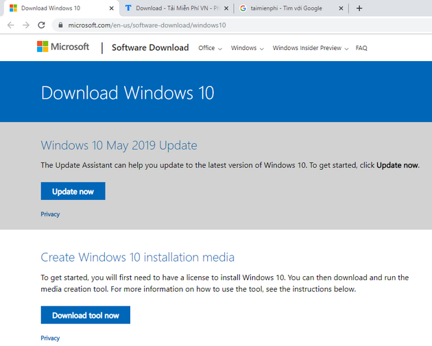 Picture 2 of Download link for Windows 10 Build 19603 ISO file