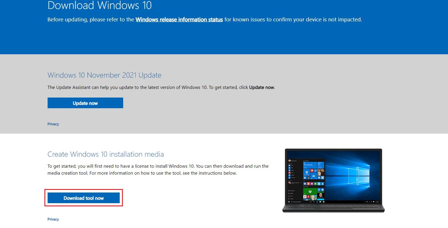 Download Media Creation Tool - Support for Windows 10 Installation Picture 2