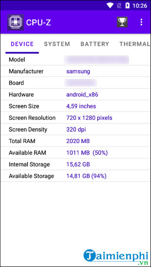 Picture 5 of Download the latest CPU Z APK for Android and learn how to view its specifications.
