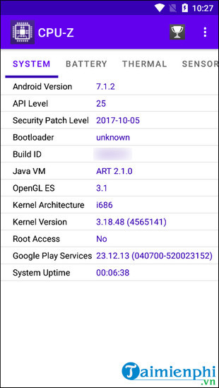 Picture 7 of Download the latest CPU Z APK for Android and learn how to view its specifications.