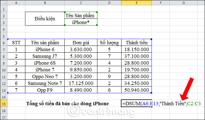 DSUM Function: How to Sum with Complex Conditions in Excel Picture 3