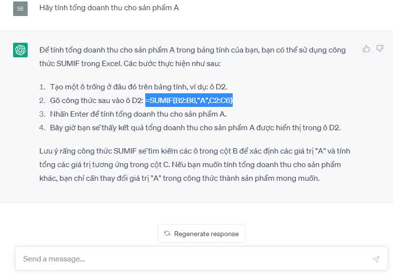 Picture 3 of Effective ways to use ChatGPT in Excel