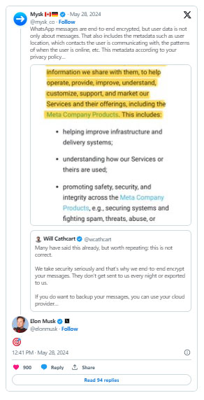 Elon Musk: WhatsApp is exporting your user data every night Picture 4