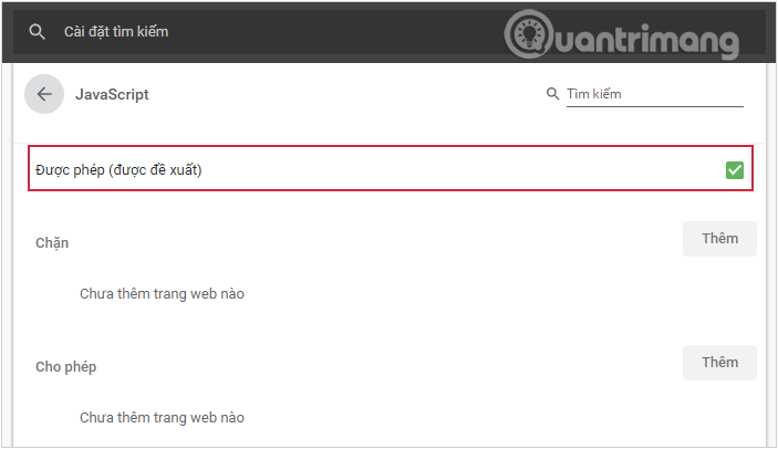Picture 11 of Enable or disable JavaScript on Chrome, Cốc Cốc, Firefox, Edge, Opera, Safari, and Tor.