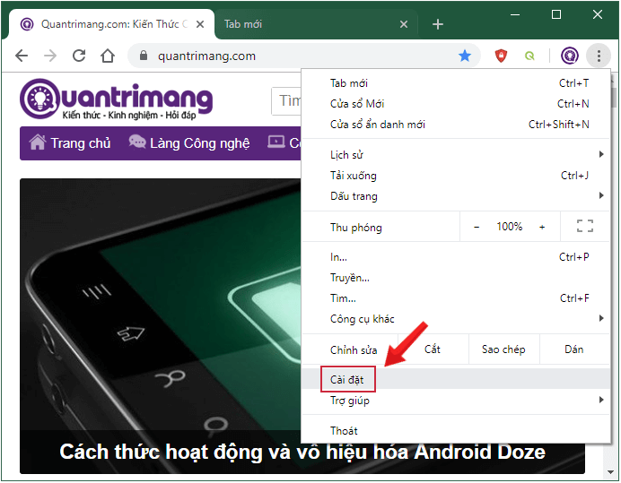 Picture 2 of Enable or disable JavaScript on Chrome, Cốc Cốc, Firefox, Edge, Opera, Safari, and Tor.