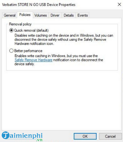 Picture 6 of Enable the Quick Removal feature to quickly remove USB drives on Windows.