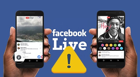 Picture 1 of Errors during Facebook live video streaming.