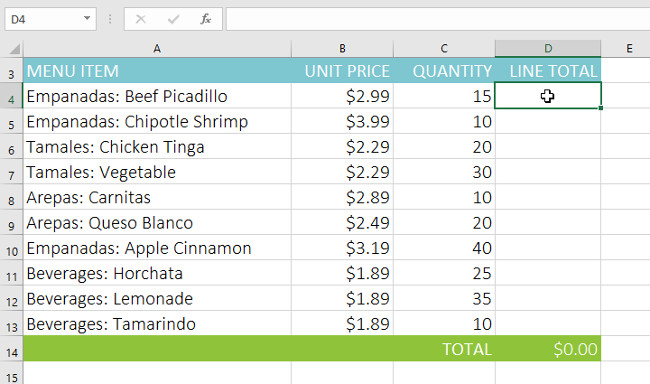 Excel 2016 - Lesson 15: Relative and absolute cell references Picture 1