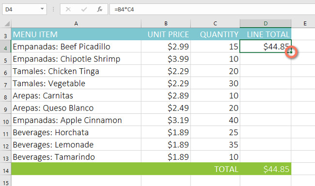 Excel 2016 - Lesson 15: Relative and absolute cell references Picture 3
