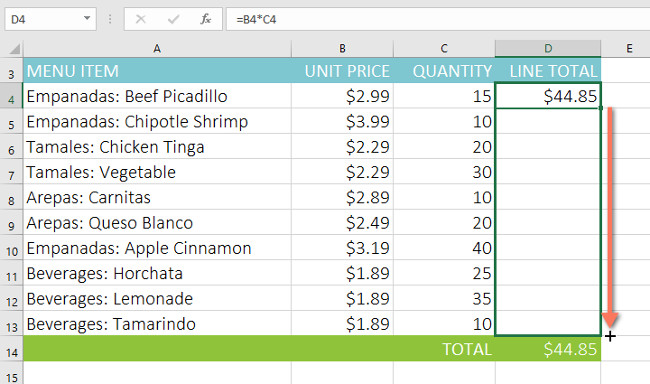 Excel 2016 - Lesson 15: Relative and absolute cell references Picture 4