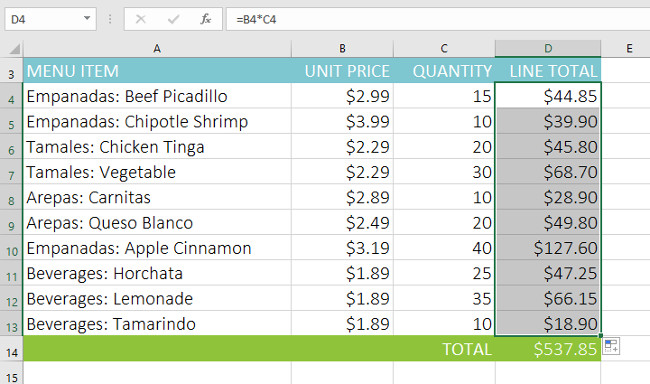 Excel 2016 - Lesson 15: Relative and absolute cell references Picture 5