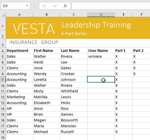 Excel 2016 - Lesson 5: Basic concepts of cells and ranges Picture 5
