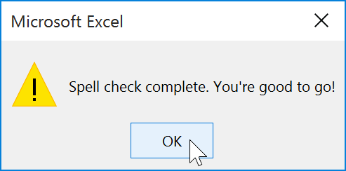 Picture 3 of Excel 2019 (Part 10): Spell Checking