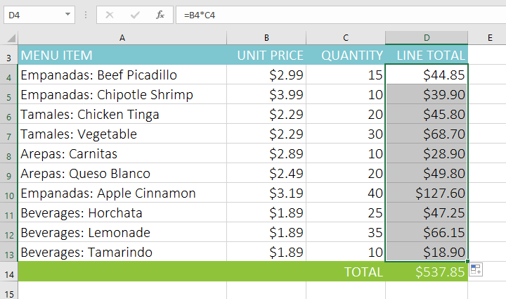Picture 5 of Excel 2019 (Part 14): Relative and Absolute Cell References