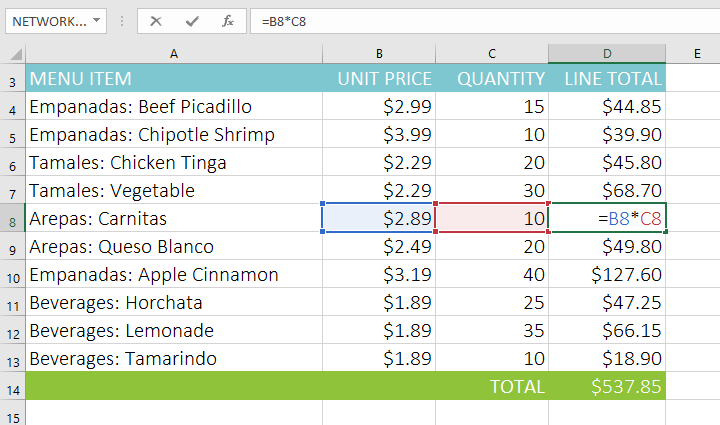 Picture 6 of Excel 2019 (Part 14): Relative and Absolute Cell References