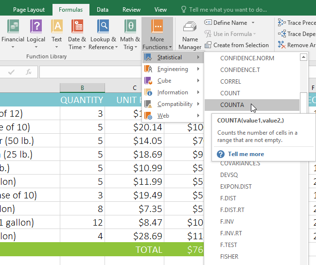 Picture 16 of Excel 2019 (Part 15): Functions