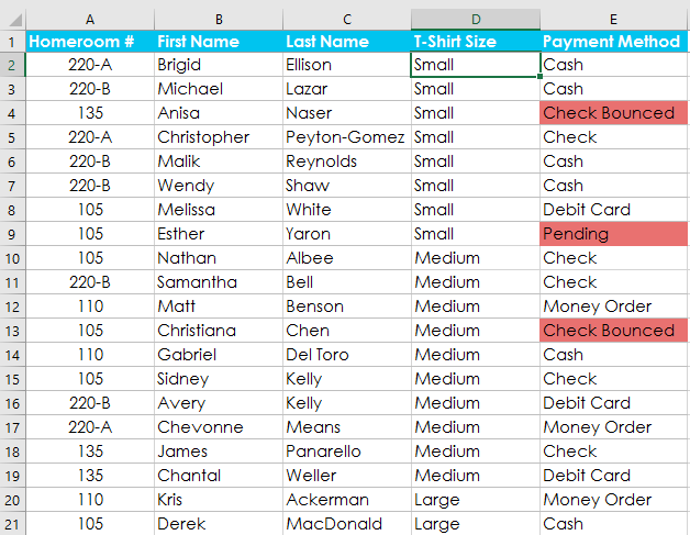 Picture 18 of Excel 2019 (Part 18): Sorting Data