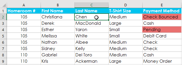 Picture 3 of Excel 2019 (Part 18): Sorting Data