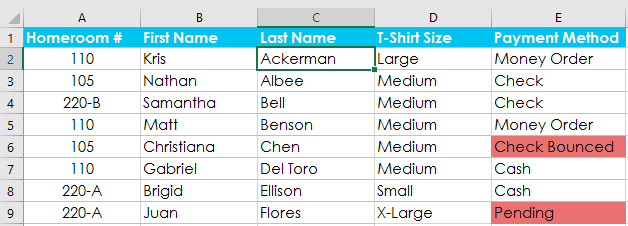 Picture 5 of Excel 2019 (Part 18): Sorting Data