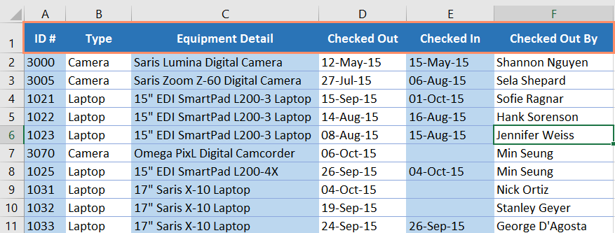 Picture 1 of Excel 2019 (Part 19): Filtering Data